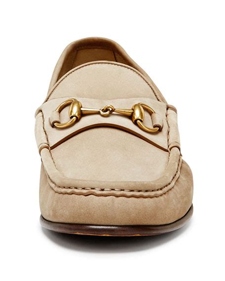 tan gucci horsebit loafers